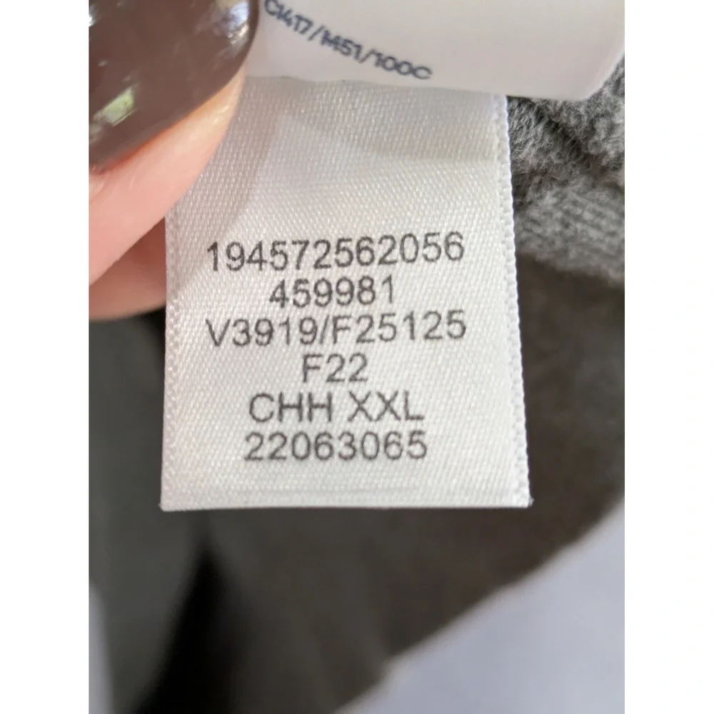 Lands' End Supima Cotton‎ Sweater Vest Men's 2XL Gray V-Neck Golf Pullover